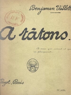 cover image of À tâtons...